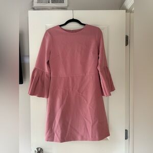Ann Taylor Pink Long Dress with Flared Sleeves